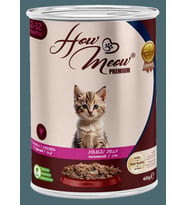 HOW MEOW 12 ADET PATE YAVRU KEDİ YAŞ MAMASI TAVUKLU 400 GRAM
