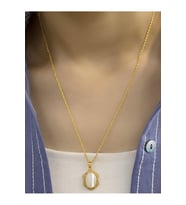 14 Ayar Altın Mardin İşi Taşlı Papatya Kolye (Gold)