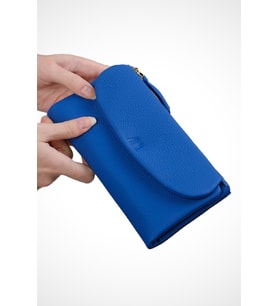 MFTLEATHER Beauty Flother 3467 Unisex Hakiki Deri Cüzdan Saks Mavi