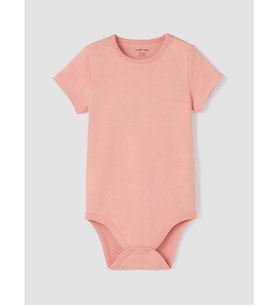 LCW baby Pembe Bisiklet Yaka Kız Bebek Çıtçıtlı Body