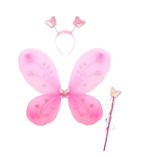 Toz Pembe Renk Kanadı Tacı ve Sopası 50x37 cm
