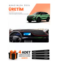 CHERY OMADA 5 (2022-2024) Uyumlu Torpido Koruma Örtüsü Oto Kılıfı - Siyah Kırmızı