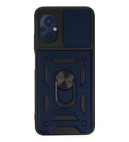 Newface Xiaomi Poco M5 Kılıf Pars Lens Yüzüklü Silikon - Lacivert