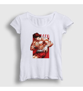 Presmono Kadın Beyaz Strong V2 Anime Hanma Baki T-Shirt 319253tt