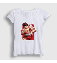 Presmono Kadın Beyaz Strong V2 Anime Hanma Baki T-Shirt 319253tt