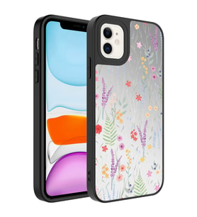 Apple iPhone 12 Kılıf Aynalı Desenli Kamera Korumalı Parlak Zore Mirror Kılıf Dallar