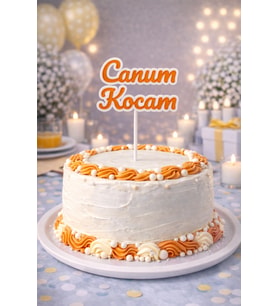 Aile Pastası Süsleme Seti – Çok Renkli 3B Yazdırılabilir - Canım Kocam