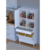Eliusta Liora Beyaz Çok Amaçlı Banyo Dolabı 75 cm Genişliğe Sahip 75x171x32,5 cm Çift Sepetli 2 Raflı Dolap