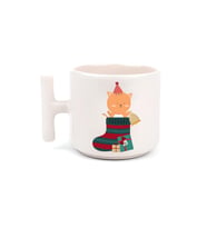 Noel Çorapları Içinde Sevimli Kedi Yılbaşı Merry Christmas T Kulp Motto Kahve, Çay Fincanı