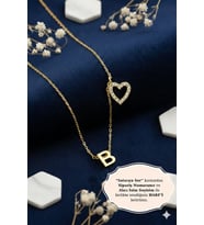 925 Ayar Kişiye Özel Harfli Kalp Kolye.rose.gold.rodaj