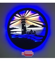 Deniz Feneri Ledli Metal Tablo