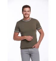 Hatemoğlu Haki Slim Fit Basic Triko Bisiklet Yaka Tişört