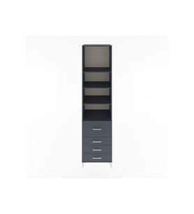 Hyperion Dolap 4 Raflı 4 Çekmeceli 60x44x243 Antrasit-Antrasit