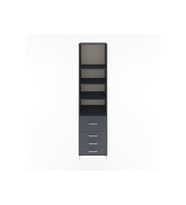 Hyperion Dolap 4 Raflı 4 Çekmeceli 60x44x243 Antrasit-Antrasit