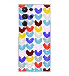 PrintiFy Samsung Galaxy S22 Ultra ile Uyumlu 1mm Slim Fit Water Color 1 Baskılı Şeffaf  Kılıf