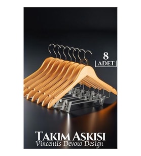 ModaCar Takım Askısı Ceket Etek Pantolon Kıskaçlı 8 Adet Vincentis Devoto Design