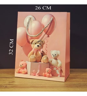 Büyük Boy Sevimli Ayıcıklar Tasarımlı Hediyelik Çanta