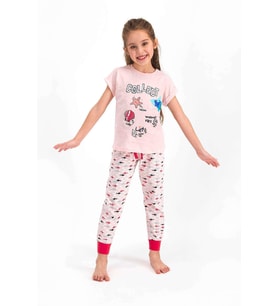 Roly Poly 2460 Kız Çocuk Garson Collect Somon Kısa Kol Pijama Takımı