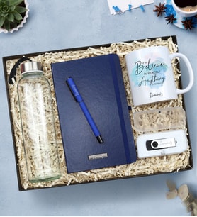 Kişiye Özel defter & Kupa & USB Bellek & Kalem & Matara Hediye Seti