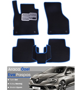 Renault Megane 4 Hatchback (2016-2025) Uyumlu EVA Paspas Tam Set–Araca Özel Tasarım,Kolay Montaj