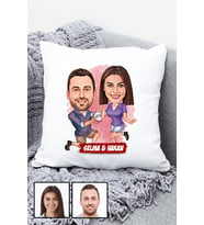 Eşe Yıldönümü Hediyesi Karikatürlü Yastık
