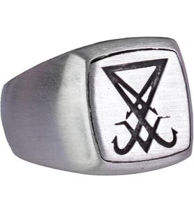 Sigil Yüzüğü, Lucifer Yüzüğü, Cadılık, Simya, Şeytani Erkek Yüzüğü, Kutsal Geometri, 925 Ayar Gümüş Yüzük