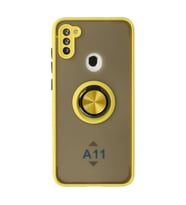 Samsung Galaxy A11 Kılıf Montreal Yüzüklü Silikon Kapak - Sarı