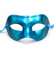 Northcity Metalize Parti Maskesi Turkuaz Mavi - Parlak Venedik Maske 16x7 Cm