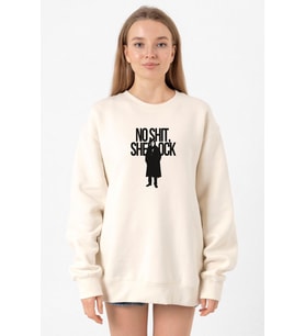 Sherlock No Shit Sherlock Ekru Kadın 2ip Sweatshirt