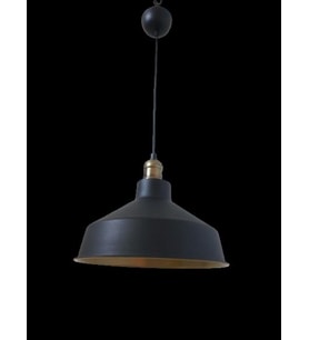 Retro Metal Siyah Dekoratif Eskitme Duylu Kafe Siyah İçi Gold Mutfak Avize Çap:30 cm