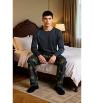 Erkek Oyun Baskılı Bisiklet Yaka Uzun Kollu Pijama Fonksiyonel Dayanıklı Kaliteli Konforlu
