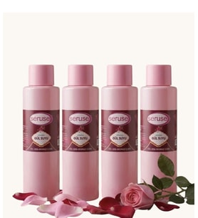 4 Lü Seruse Gıdaya Eklenebilir İçilebilir Gül Suyu 400 ml Gıdaya Uygun Gül Aromalı