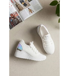 Elit BTFLRFT-607 Kadın Gizli Dolgu Topuklu Klasik Sneaker Beyaz