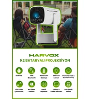 Taşınabilir 4K Destekli Projektör, Bataryalı, Android Sistemli, 1080P Ekran