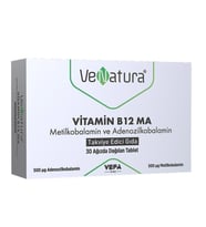 Venatura Vitamin B12 MA Metilkobalamin ve Adenozilkobalamin 30 Ağızda Dağılan Tablet