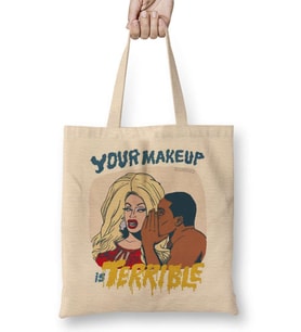 Your Makeup is Terrible Branca Bez Çanta Uzun Saplı