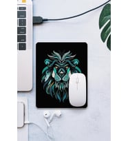 SonicTouch Mozaik Aslan Yeşil Pürüzsüz Yüzey Kaymaz Taban Dikişsiz Gamer Oyuncu Mouse Pad 19x23cm (Siyah)