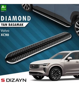S-Dizayn Volvo XC90 Makyajlı Diamond Krom Yan Basamak 203 Cm 2024 Üzeri A+ Kalite