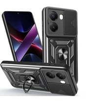 Xiaomi Poco X7 Pro Uyumlu Kılıf Magnetik Standlı Kamera Korumalı Zore Sürgülü Vega Kapak