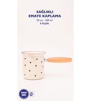 Black Cupid Emaye Ahşap Saplı Cezve (500ml-6 kişilik)