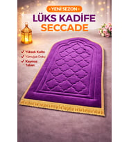 Diz Ağrıtmaz Ortopedik Seccade – 1.5 cm Sünger Destekli, Çanta Hediyeli (Patlıcan Moru)