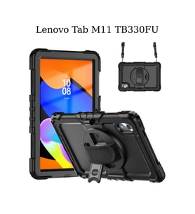 Lenovo M11 TB-330FU ile Uyumlu Defender Askılı 360° Dönebilir Standlı Zırh Tablet Koruyucu Kılıfı