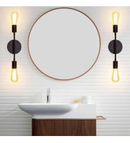 RİOLİGHT MODERN SİYAH 2XE27 DUYLU METAL AYNA ÜSTÜ DUVAR APLİK NOT:1 ADET FİYATIDIR