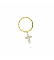 Glorria Altın Haç Halka Piercing