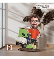 BK Gift Kişiye Özel Golf Oyuncusu Karikatürlü Büyük Boy Ahşap Biblo-8 Arkadaşa Hediye , Sevgiliye Hediye, Kişiye Özel Biblolar
