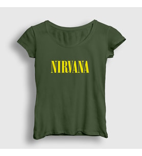 Presmono Kadın Haki Yellow Nirvana T-Shirt 99852tt (Haki)