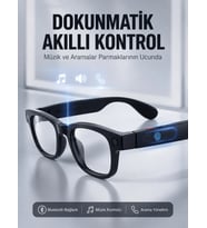 Mey İthalat® Siyah Akıllı Kamera Gözlüğü 8 MP Fotoğraf Video Çekimli AI Görüntü Tanıma Çoklu Dil Çeviri Bluetooth Wi-Fi Özellikli