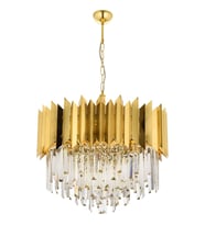 AVONNI AV-60101-S55 Sarı Kaplama Modern Avize E27 Metal Kristal 55cm