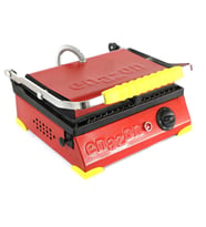 8 Dilim Elektrikli Saf Döküm Tost Makinesi  (Döküm 30x23) - Kırmızı - Sarı (Krom)