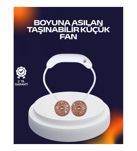 Mey İthalat® USB Şarjlı Katlanabilir Mini Boyun Fanı 1–3 Saat Kullanım